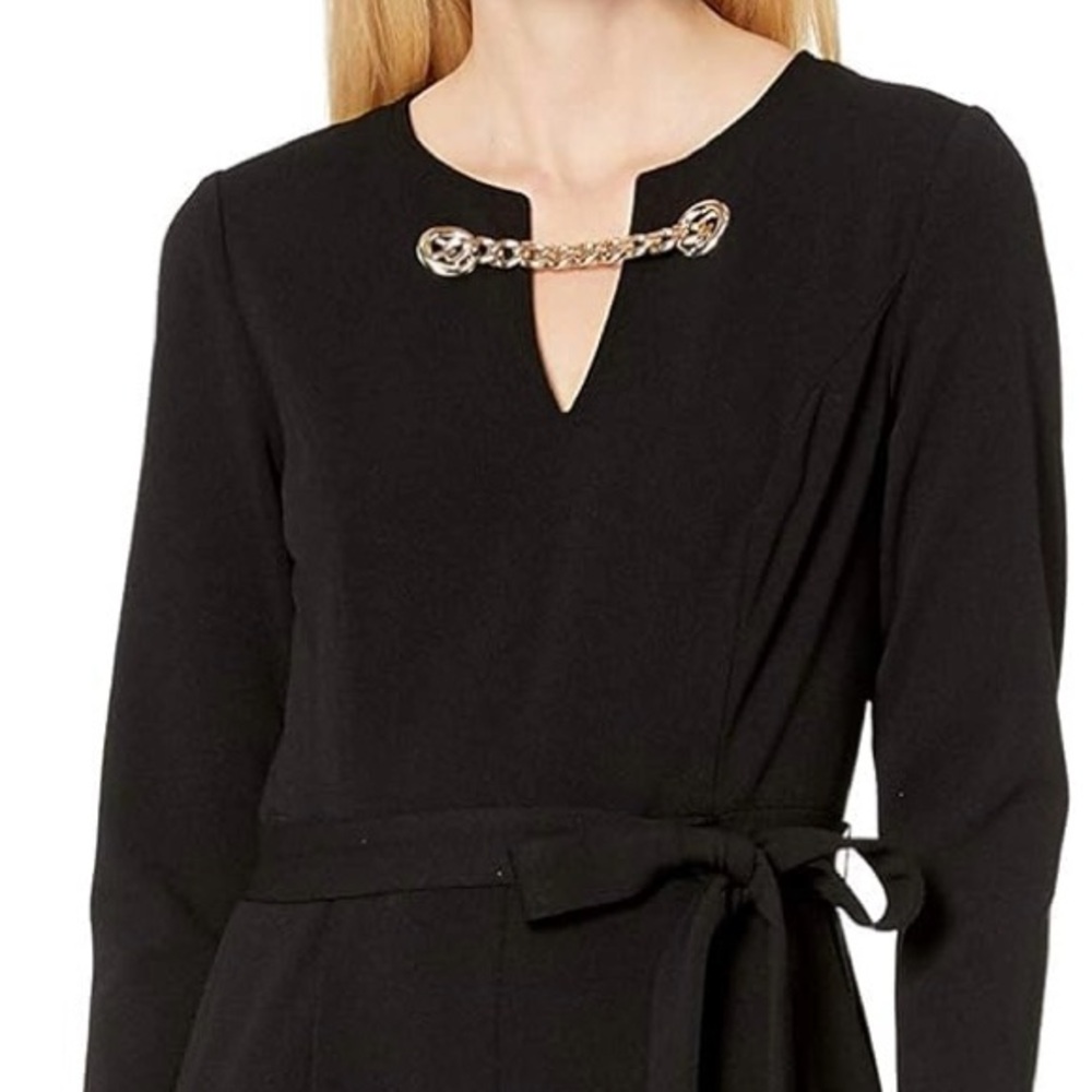 Tommy Hilfiger Women’s Quarter Sleeves Grommet Neck Black Jumpsuit – Size 4
